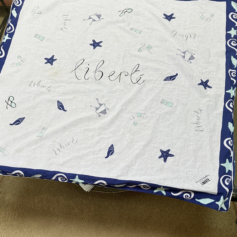 🐚 Vintage Emanuel Ungaro Liberte Cotton Beach Scarf | 42" x 44" |